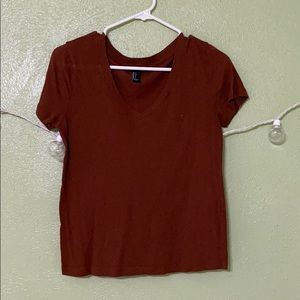 Burnt orange v-neck
